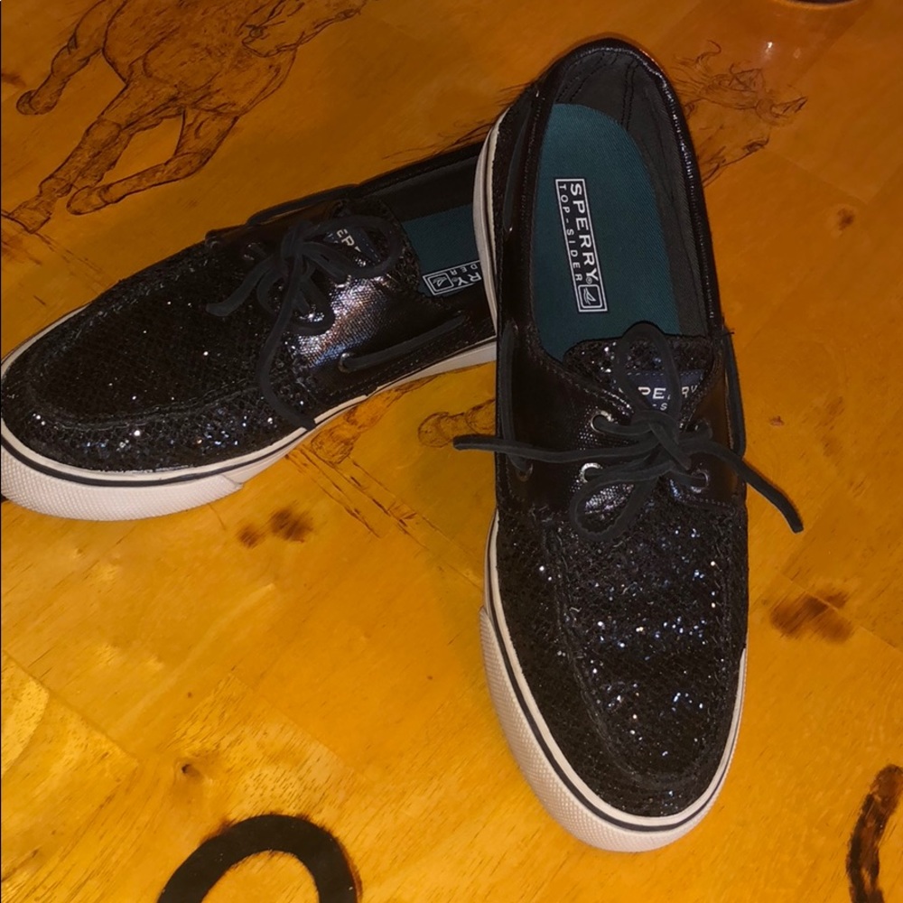 Black Glitter Sperry Top-Siders🖤